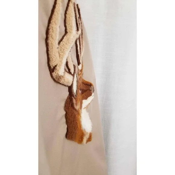Vintage Fuzzy Deer Head Tan Mens Large Jacket By Auburn Made In The USA! - Picture 8 of 9